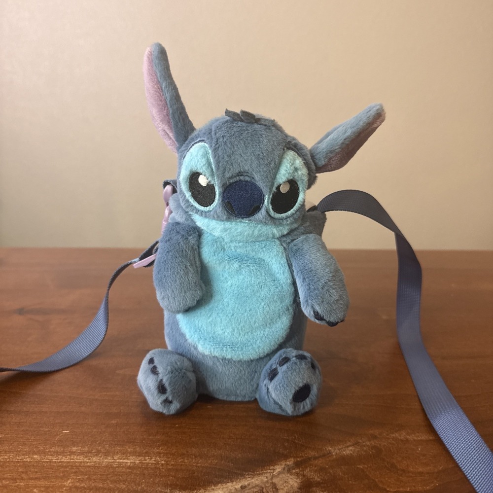 Disneyland Disney Parks Lilo & Stitch Water Bottle Plush Carrier EUC